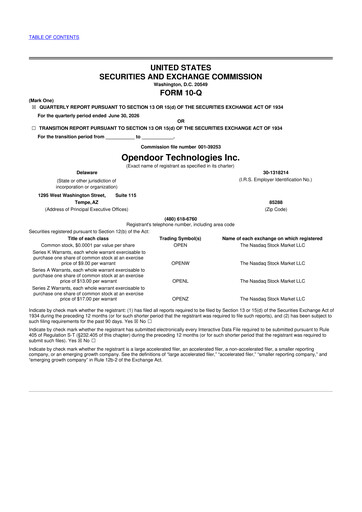 Thumbnail Opendoor 10-Q Quarterly Report FY2026 