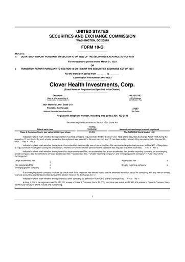Thumbnail Clover Health Investments 10-Q Quarterly Report FY2023 