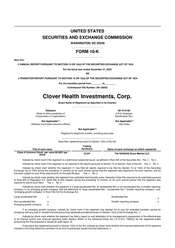 Thumbnail Clover Health Investments 10-K Annual Report 2025