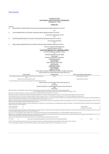 Vorschaubild Legend Biotech 20-F Jahresbericht 2022