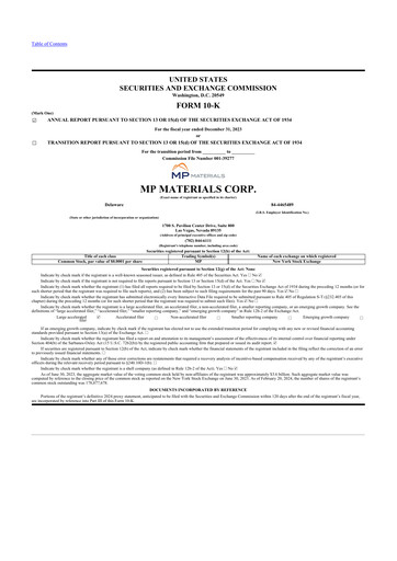 Thumbnail MP Materials 10-K Annual Report 2023