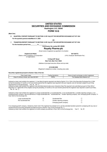 Thumbnail Royalty Pharma 10-Q Quarterly Report FY 