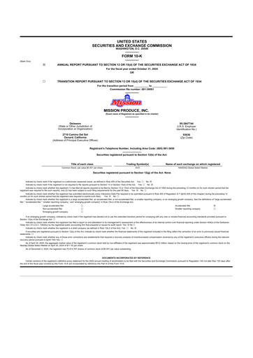 Thumbnail Mission Produce 10-K Annual Report 2024