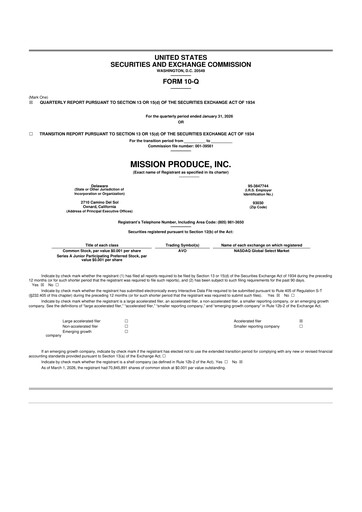 Thumbnail Mission Produce 10-Q Quarterly Report FY2026 