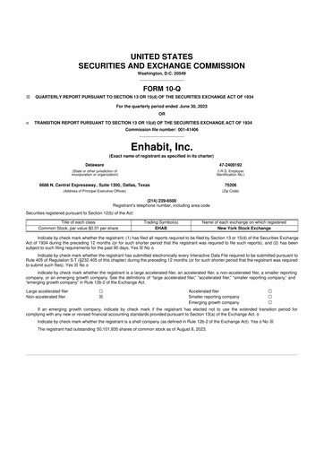 Thumbnail Enhabit 10-Q Quarterly Report FY2023 