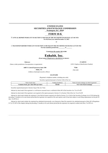 Miniature Enhabit 10-K Rapport annuel 2023