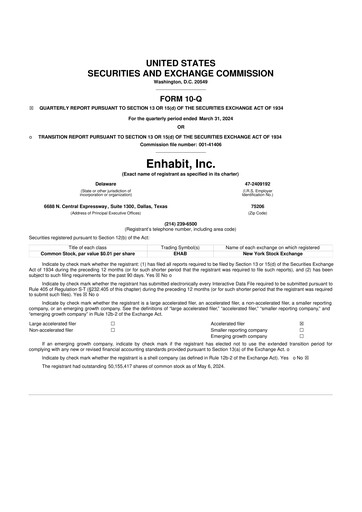 Thumbnail Enhabit 10-Q Quarterly Report FY2024 