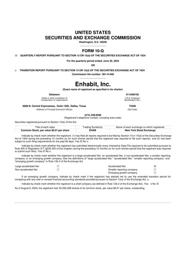 Thumbnail Enhabit 10-Q Quarterly Report FY2024 