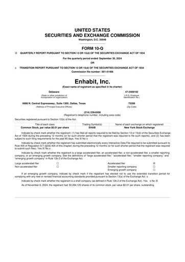 Thumbnail Enhabit 10-Q Quarterly Report FY2024 