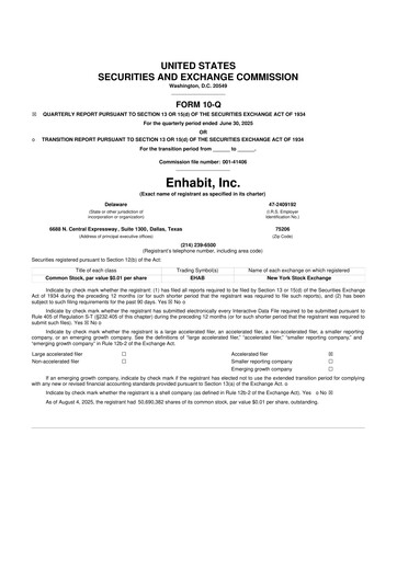 Thumbnail Enhabit 10-Q Quarterly Report FY2025 