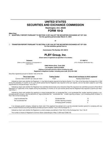 Thumbnail PLBY Group (Playboy) 10-Q Quarterly Report FY2024 