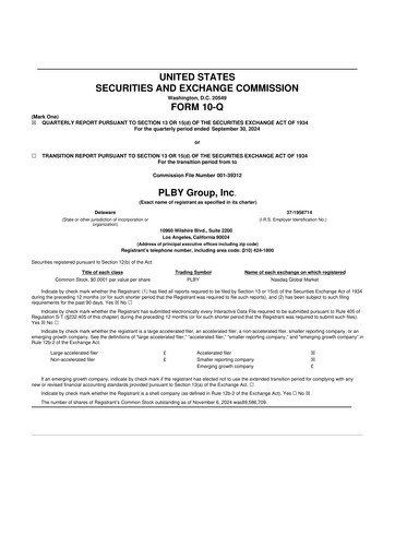 Thumbnail PLBY Group (Playboy) 10-Q Quarterly Report FY2024 