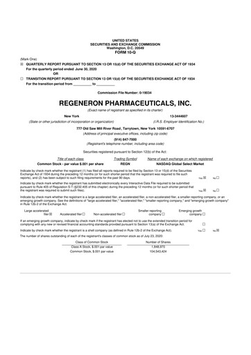 Thumbnail Regeneron Pharmaceuticals 10-Q Quarterly Report FY2020 