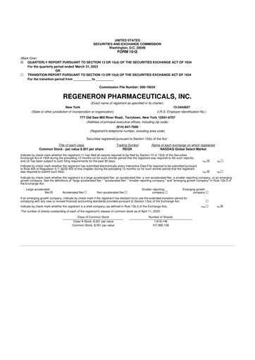 Thumbnail Regeneron Pharmaceuticals 10-Q Quarterly Report FY2023 