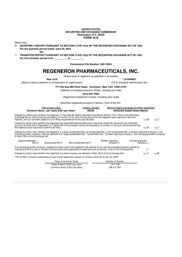 Thumbnail Regeneron Pharmaceuticals 10-Q Quarterly Report FY2024 