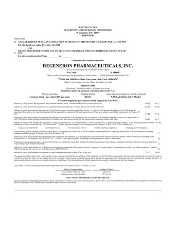 Thumbnail Regeneron Pharmaceuticals 10-K Annual Report 2024
