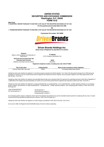 Vorschaubild Driven Brands 10-Q Quartalsbericht 2026 
