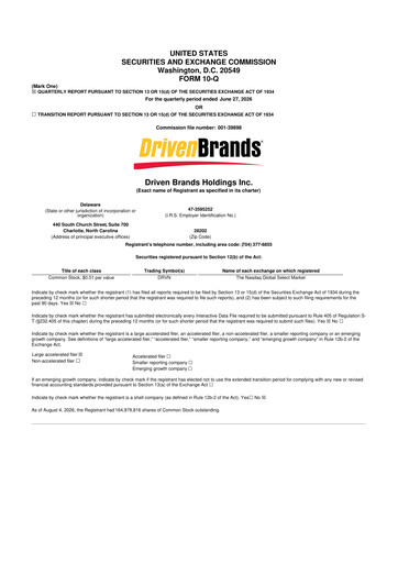 Vorschaubild Driven Brands 10-Q Quartalsbericht 2026 