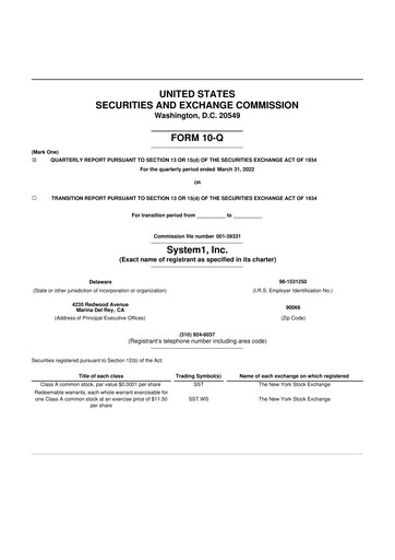 Thumbnail System1 10-Q Quarterly Report FY2022 