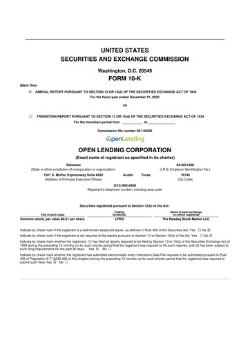 Thumbnail Open Lending 10-K Annual Report 2022