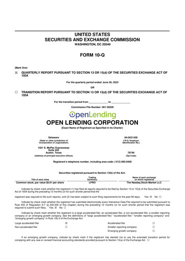 Thumbnail Open Lending 10-Q Quarterly Report FY2023 