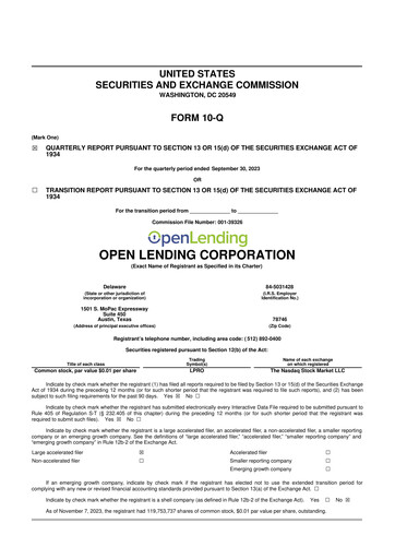 Thumbnail Open Lending 10-Q Quarterly Report FY2023 