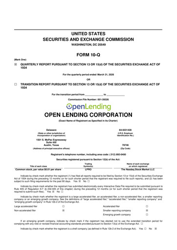 Thumbnail Open Lending 10-Q Quarterly Report FY 