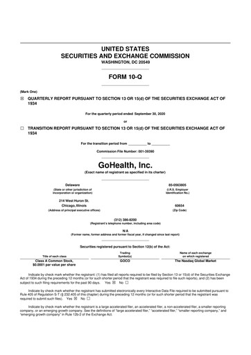 Thumbnail GoHealth 10-Q Quarterly Report FY2020 