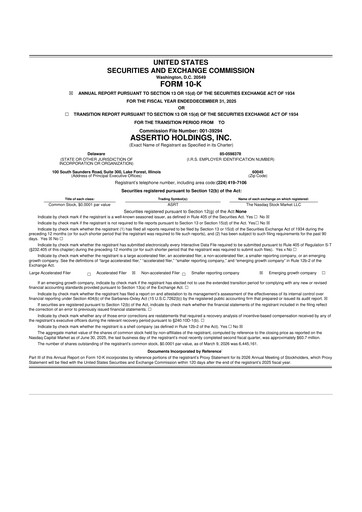 Vorschaubild Assertio Holdings 10-K Jahresbericht 2025