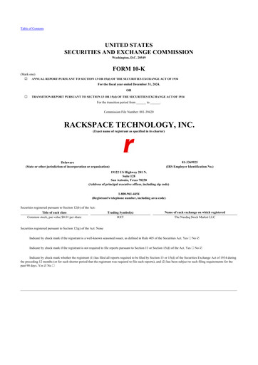 Thumbnail Rackspace Technology 10-K Annual Report 2024