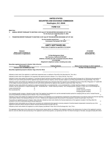 Thumbnail Unity Software 10-K Annual Report 2025