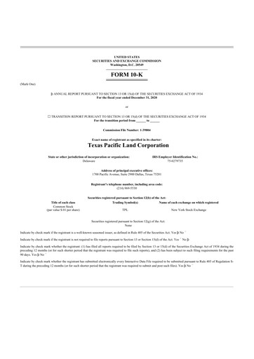 Thumbnail Texas Pacific Land Corporation
 10-K Annual Report 2020