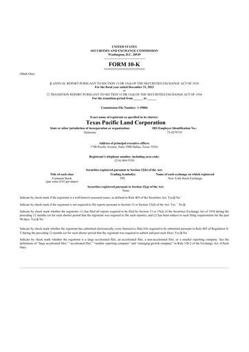 Thumbnail Texas Pacific Land Corporation
 10-K Annual Report 2022