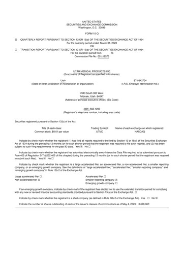 Thumbnail Utah Medical Products 10-Q Quarterly Report FY2023 