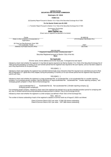 Thumbnail BBX Capital Corporation
 10-Q Quarterly Report FY2022 