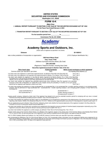 Thumbnail Academy Sports + Outdoors
 10-K Annual Report 2023