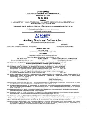 Thumbnail Academy Sports + Outdoors
 10-K Annual Report 2025