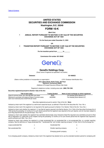 Miniature GeneDx Holdings 10-K Rapport annuel 2025