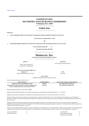 Thumbnail Humacyte 10-K Annual Report 2024