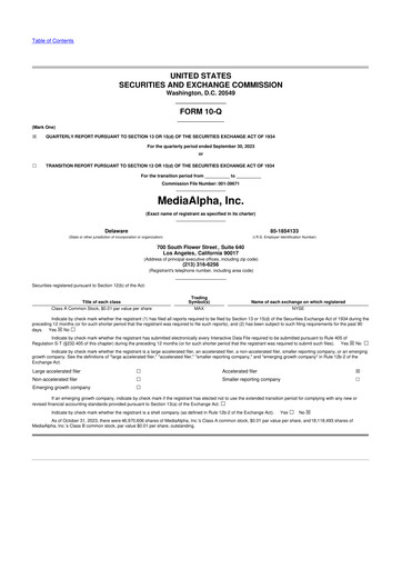 Vorschaubild MediaAlpha 10-Q Quartalsbericht 2023 