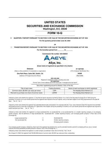 Thumbnail AEye 10-Q Quarterly Report FY2022 