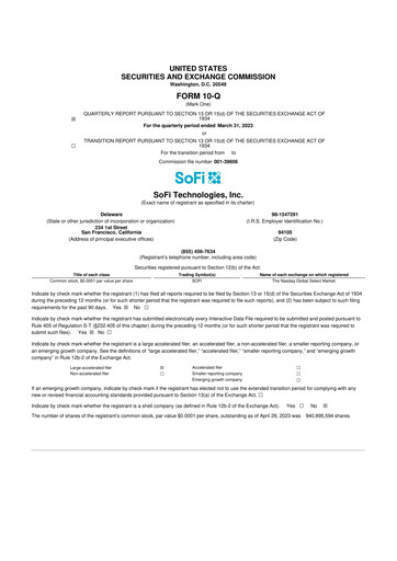 Thumbnail SoFi 10-Q Quarterly Report FY2023 