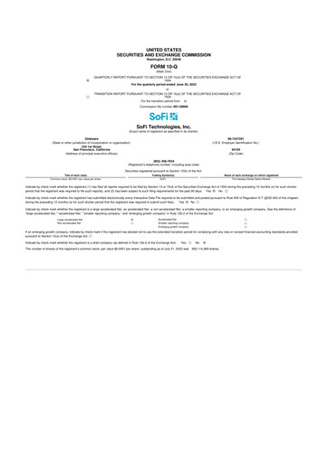 Thumbnail SoFi 10-Q Quarterly Report FY2023 