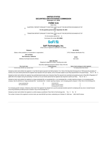 Thumbnail SoFi 10-Q Quarterly Report FY2024 
