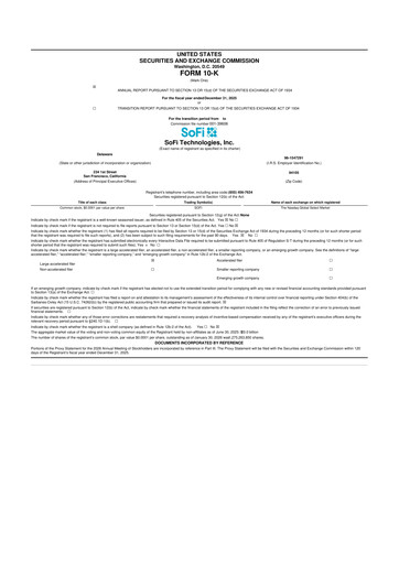 Thumbnail SoFi 10-K Annual Report 2025