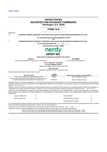 Thumbnail Nerdy, Inc, 10-Q Quarterly Report FY2022 