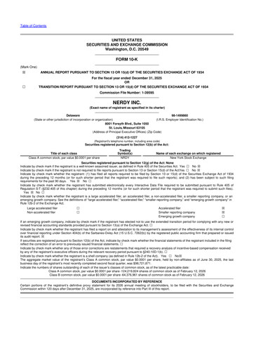 Thumbnail Nerdy, Inc, 10-K Annual Report 2025