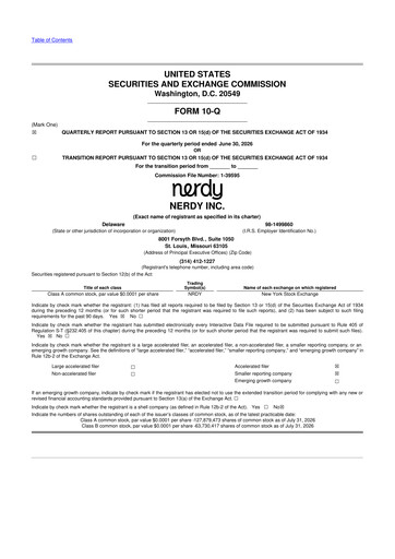 Thumbnail Nerdy, Inc, 10-Q Quarterly Report FY2026 