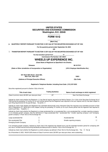Thumbnail Wheels Up 10-Q Quarterly Report FY2023 