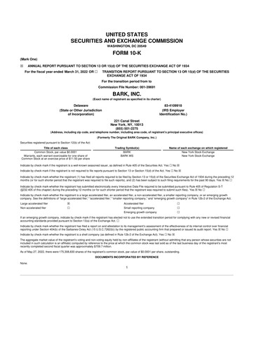Miniature Bark, Inc. 10-K Rapport annuel 2022